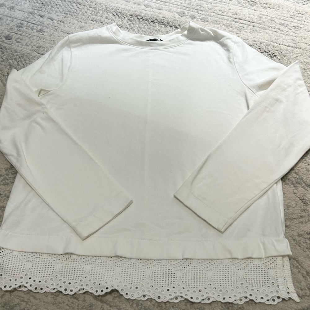 Banana Republic Cream Lace Trim Blouse
